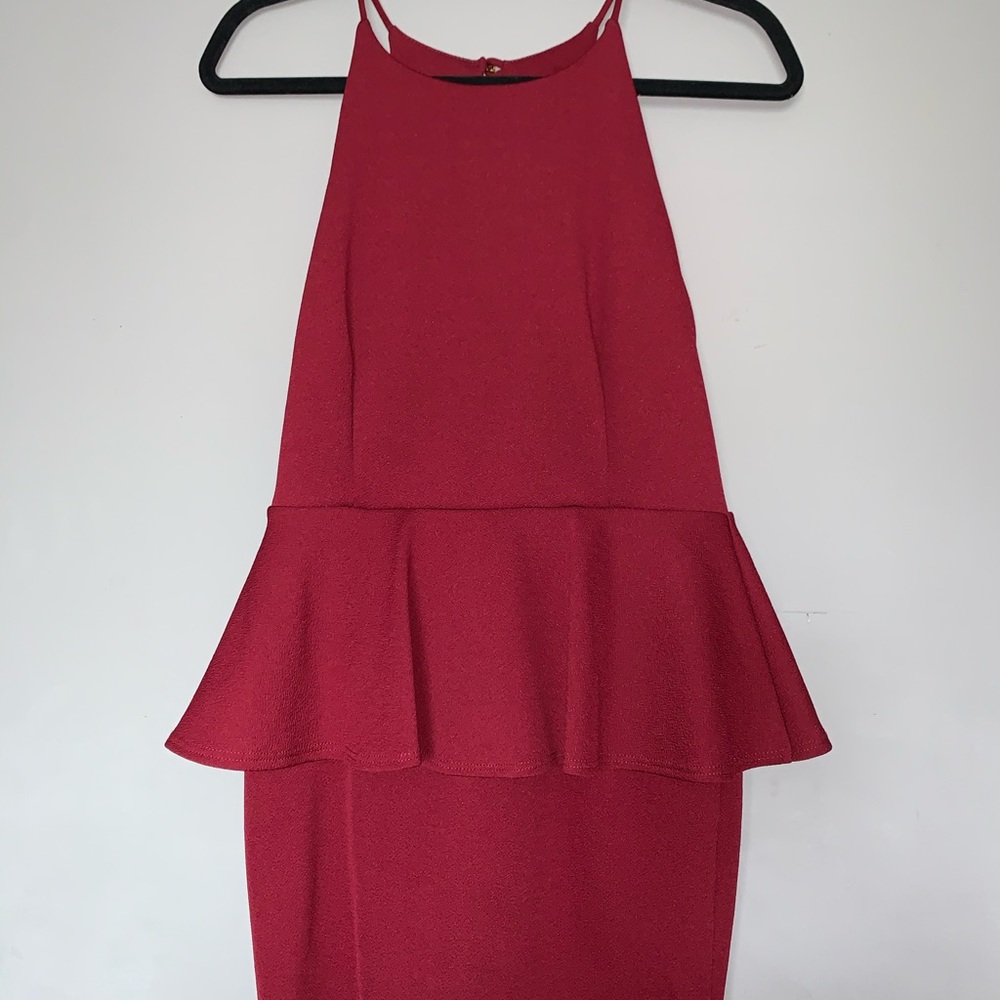 Burgundy Halter Dress
